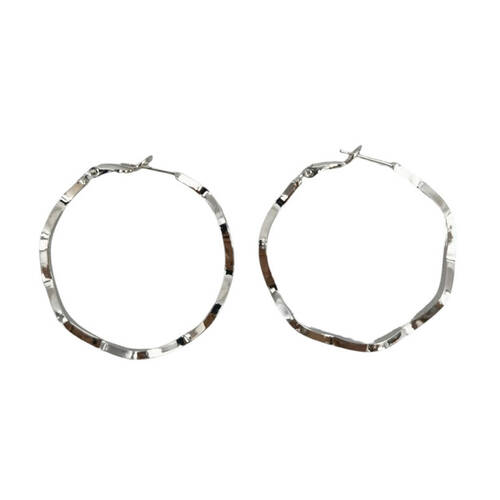 2pc Urban Zanzibar Large Hoop Earrings Pair Women's Jewellery Silver
