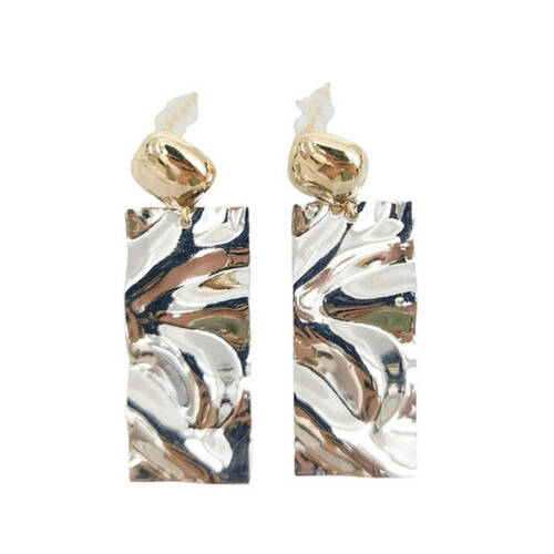 2pc Urban Zanzibar Press Earrings Pair Women's Jewellery Silver/Gold