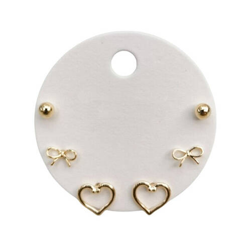 6pc Urban Petite Heart Stud Earrings Trio Set Women's Jewellery Gold