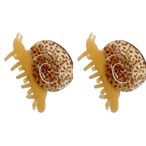 2PK Urban Acrylic Snail Claw Clip Women's Hair Accessory Tortoiseshell