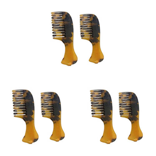 3x 2pc Urban Acrylic Tortoiseshell Mini Comb Hair Clip Set Orange/Brown