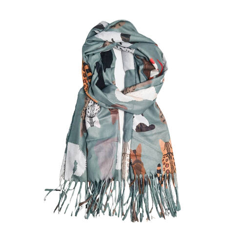 Urban Sassy Cat Scarf Womens Fashion Neck Wrap - Green