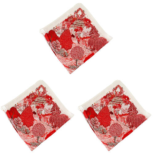 3PK Urban Forest Mini Square Silk-Feel Scarf Women's Accessory 70x70cm Pink