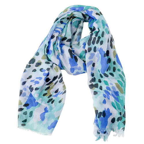 Urban Wilder Silk-Feel Scarf Women's Accessory 90x180cm Blue/Turquoise