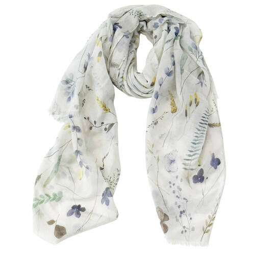Urban Meadows Silk-Feel Scarf Women's Accessory 90x180cm Green