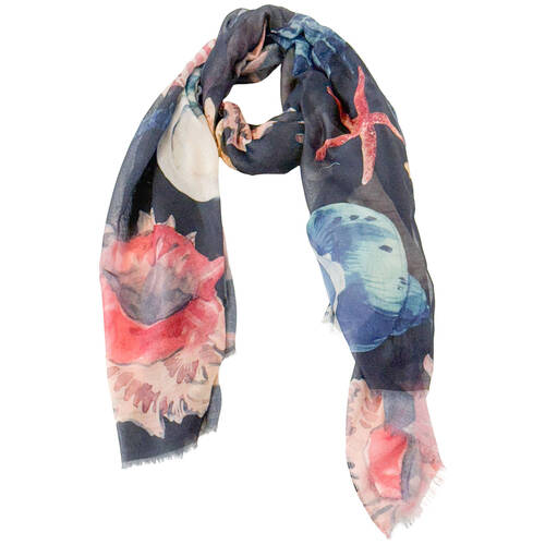Urban Ocean Silk-Feel Scarf Women's Accessory 90x180cm Black