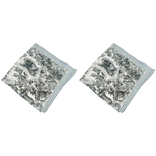 2PK Urban Exotica Square Silk-Feel Scarf Accessory 90x90cm Grey/Black/White