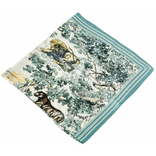 Urban Exotica Square Silk-Feel Scarf Women's Accessory 90x90cm Green