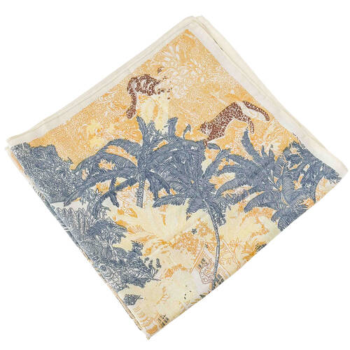 Urban Orient Square Silk-Feel Scarf Women's Accessory 100x100cm Blue/Yellow