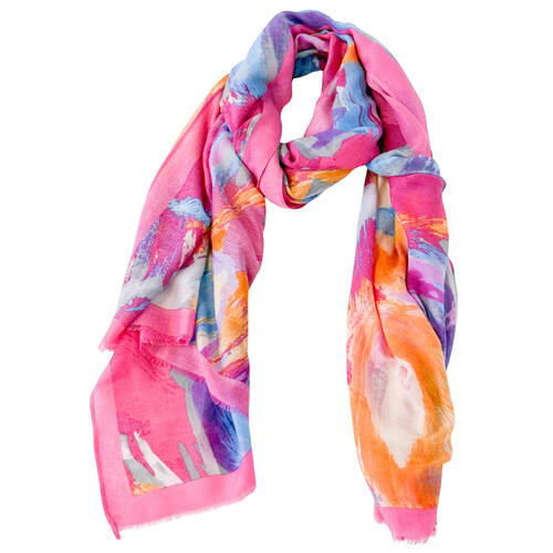 Urban Aegean Silk-Feel Scarf Women's Accessory 90x180cm Fuscia Pink