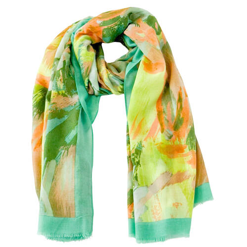 Urban Aegean Silk-Feel Scarf Women's Accessory 90x180cm Green/Multi