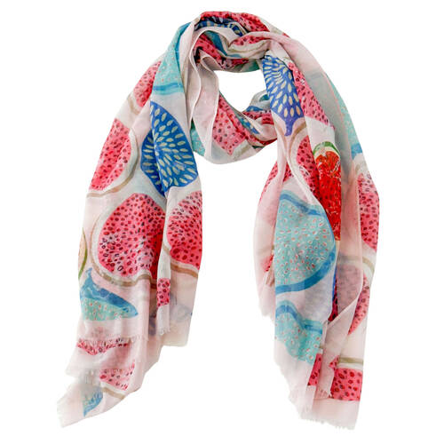 Urban Fruity Silk-Feel Scarf Women's Accessory 90x180cm Pink