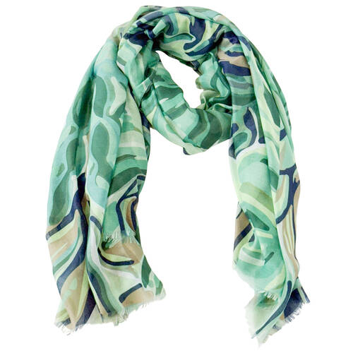 Urban Equator Silk-Feel Scarf Women's Accessory 90x180cm Green