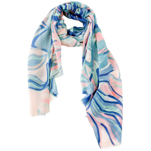 Urban Equator Silk-Feel Scarf Women's Accessory 90x180cm Blue/Pink