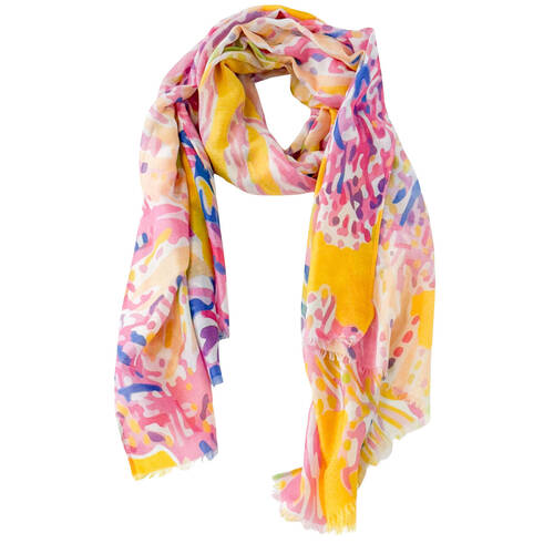 Urban Equator Silk-Feel Scarf Women's Accessory 90x180cm Pink/Multi