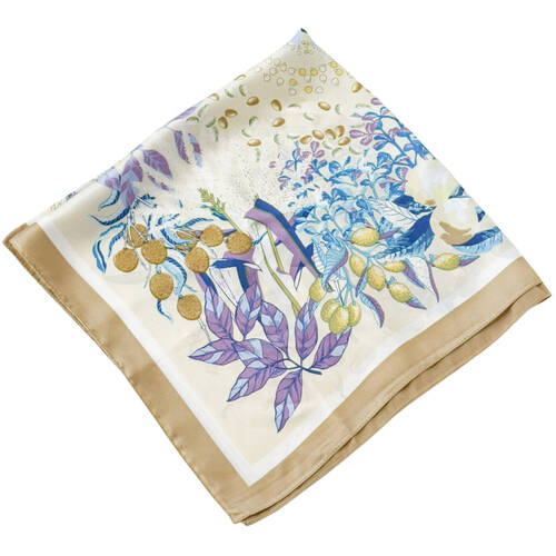 Urban Marais Mini Square Silk-Feel Scarf Women's Accessory 53x53cm Khaki/Blue