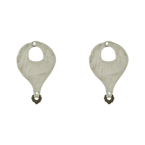 2x Urban Bubsy 20x28cm Cotton Bib w/ Silicone Teether - Sage