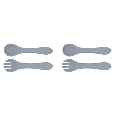 2PK Urban Products 13.5cm Silicone My First Cutlery Kids/Children - Blue 6M+