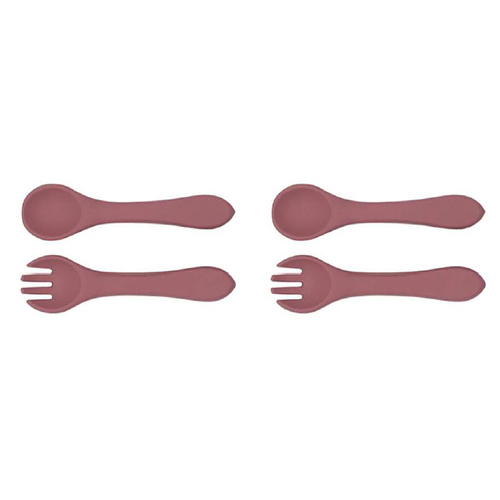 2PK Urban Products 13.5cm Silicone My First Cutlery Kids/Children - Pink 6M+