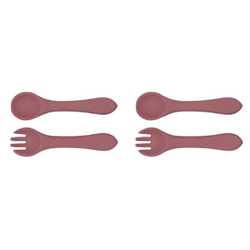 2PK Urban Products 13.5cm Silicone My First Cutlery Kids/Children - Pink 6M+