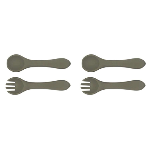 2PK Urban Products 13.5cm Silicone My First Cutlery Kids/Children - Green 6M+