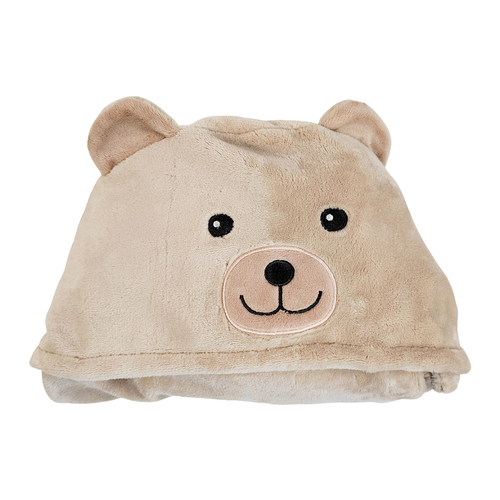 Urban Bear 100x75cm Baby Blanket w/ Animal Hood - Beige
