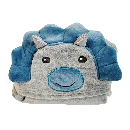 Urban Dinosaur 100x75cm Baby Blanket w/ Animal Hood - Teal