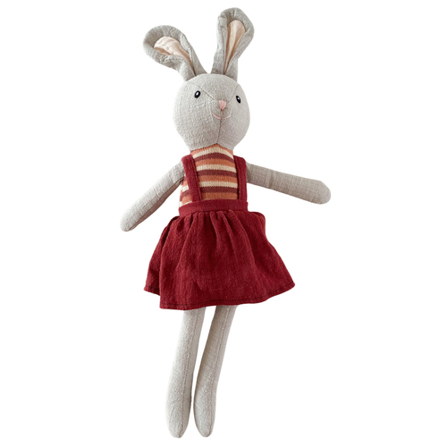 Urban Products Bunny Kids/Childrens Doll Grey Maroon 33cm 0M+