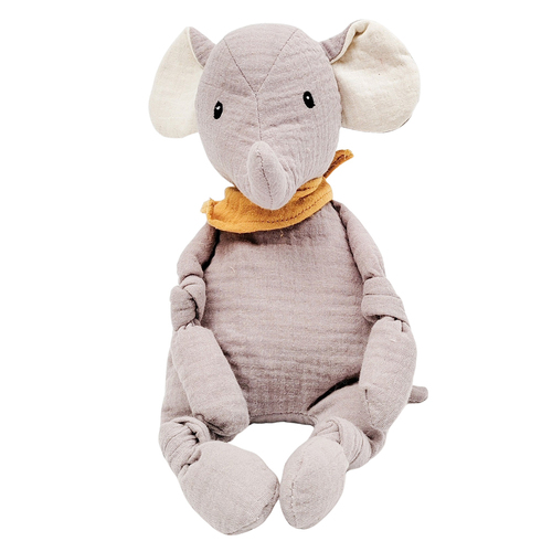 Urban Products Muslin Elephant Soft Toy Lilac 30cm 0M+
