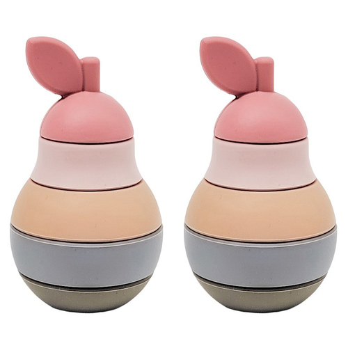 2PK Urban Products Pear Stackers Activity Toy Colourful 11cm 10M+