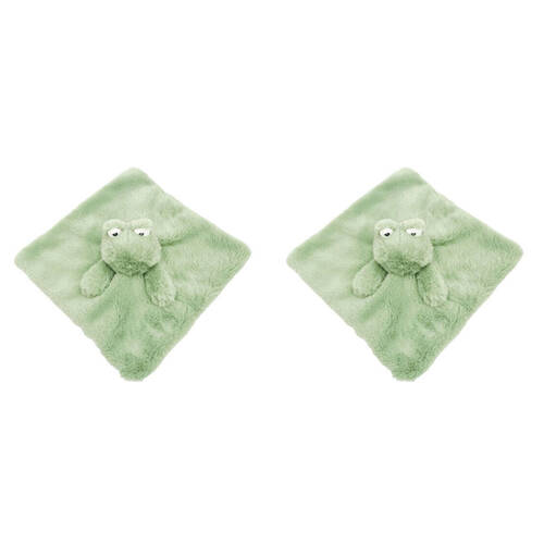 2PK Urban Fritsie Frog Comforter Blanket Plush Baby Soft Toy 25cm Green