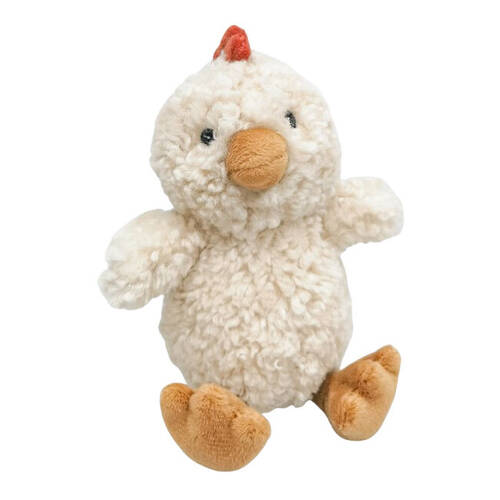 Urban Chick Stuffed Animal Plush Baby Soft Toy 15cm Beige/Red