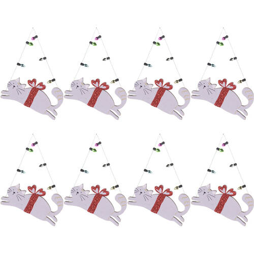 8PK Urban Perfect Pets Christmas Cat w/ Lights Hanging Decoration 8cm Assorted