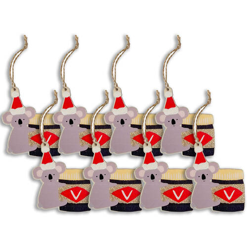 8PK Urban Oz Animals with Vegemite Jar Hanging Decoration 11cm Grey/Red Assorted