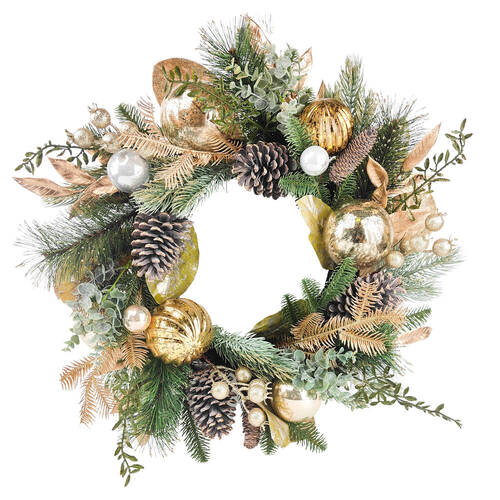 Urban Elegant Wreath Christmas Hanging Decoration 64x18cm Gold