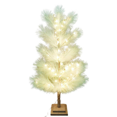 Urban Whisp Wooden Christmas Tree with 82 LED Lights 90cm Green