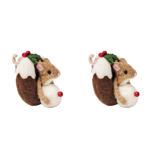 2PK Urban Mouse Feast Mouse in Donut Hanging Decor Decorative Seasonal Decor