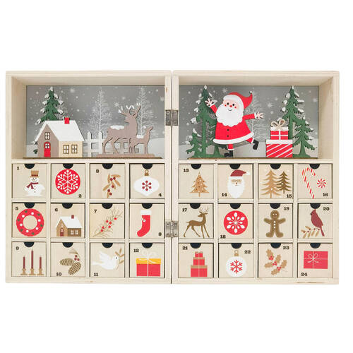 Urban Reindeer/Santa 24-Day Christmas Advent Calendar 24cm Red/Green