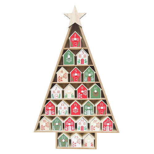 Urban Faulk 24-Day Christmas Tree Advent Calendar 61cm Red/Green