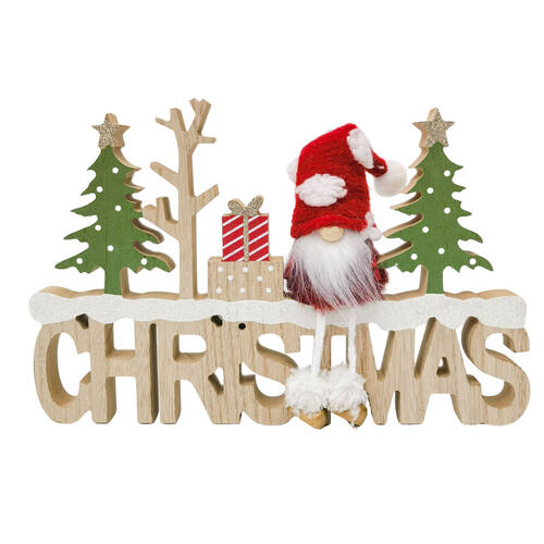Urban Spotty Tomte Christmas Decoration Ornament Sign 30cm Red