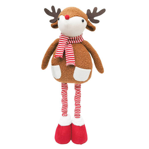 Urban Reindeer with Pockets Standing Decoration 75cm Red/Brown
