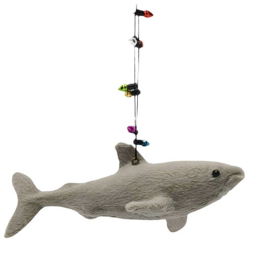 Urban Furry Shark Hanging Christmas Tree Decoration 15cm Grey