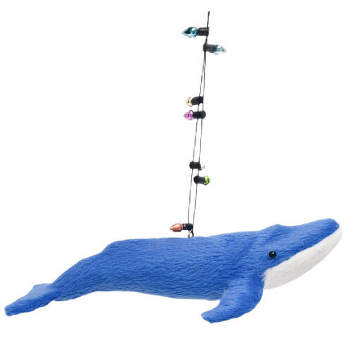 Urban Furry Whale Hanging Christmas Tree Decoration 16cm Blue