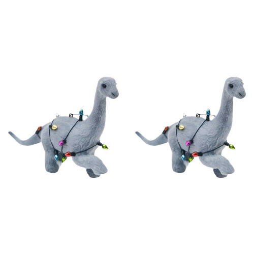 2PK Urban Bronty Dinosaur Hanging Christmas Decoration 16cm Blue