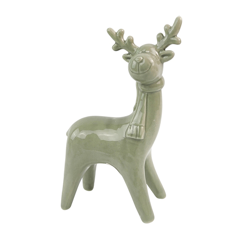 Urban 19cm Cute Ceramic Reindeer Home Decorative Statue - Sage