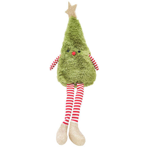 Urban Fluffy Christmas Tree Sitting Decoration Ornament 42cm Green
