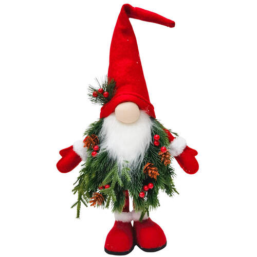 Urban Tomte Ent with Hat Standing Christmas Decoration 52cm Red/White/Green
