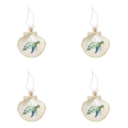 4PK Urban Whale/Turtle Shell Hanging Christmas Decoration 19cm Blue Assorted
