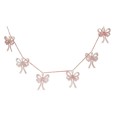 Urban Bow Hanging Garland Indoor Christmas Decoration 190cm Pink