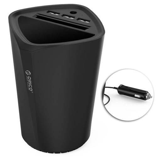 Orico UCH-C3 Black 3 USB Port Car Charger w/ Storage Cup